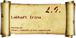 Lebhaft Irina névjegykártya